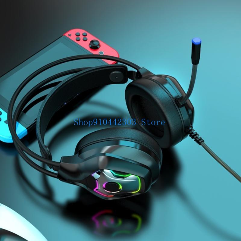 Gaming Headset Rgb - 652F Fone ouvido clássico com fio