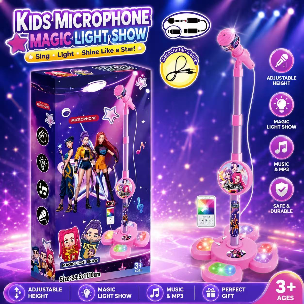 Shure Mic Sm58 - Microfone de Karaokê com Suporte, Máquina